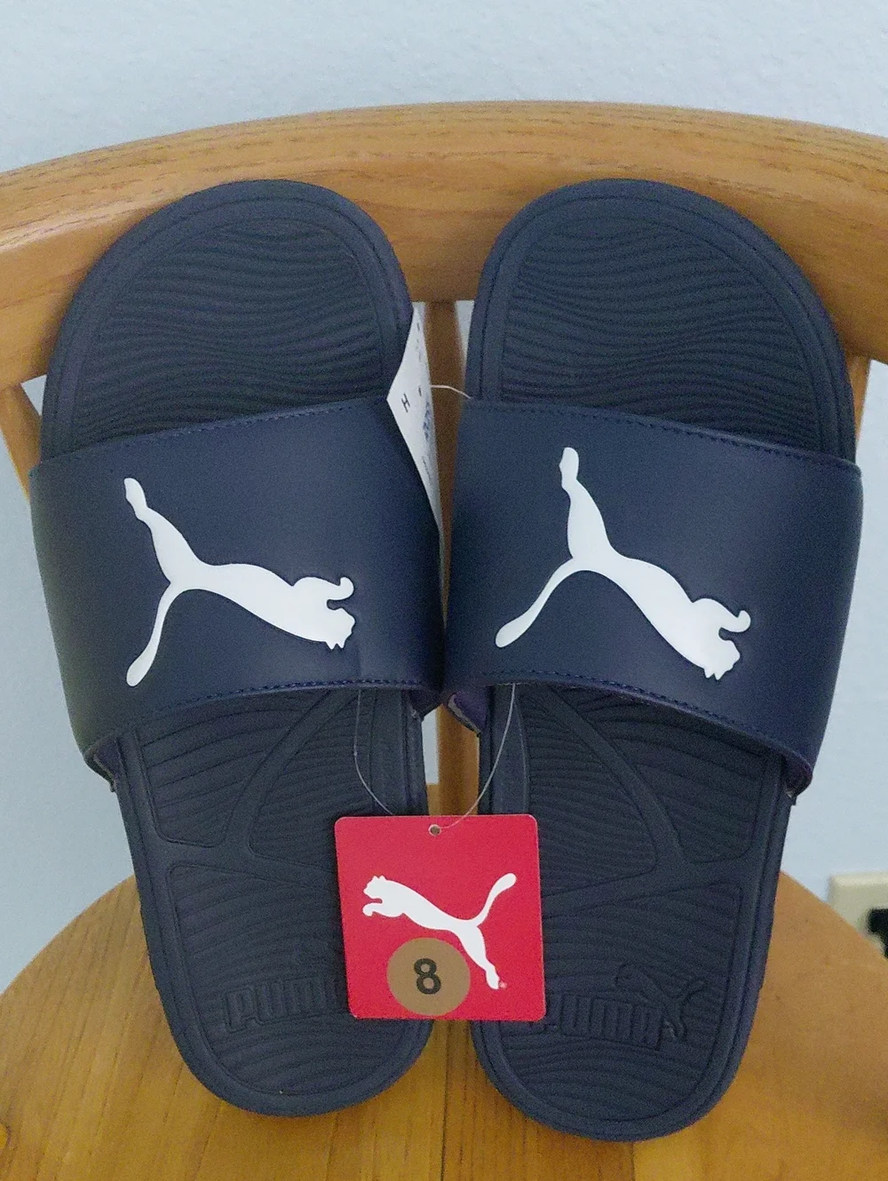 Puma Navy and White Slide Sandals